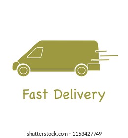 Delivery truck. Fast and convenient shipping. Free delivery.