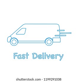 Delivery truck. Fast and convenient shipping. Free delivery.