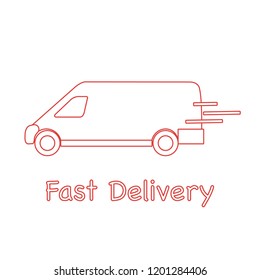 Delivery truck. Fast and convenient shipping. Free delivery.