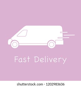 Delivery truck. Fast and convenient shipping. Free delivery.