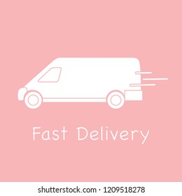 Delivery truck. Fast and convenient shipping. Free delivery.