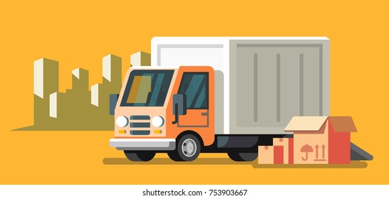 Delivery Truck Fast Delivery Service Vector Stock Vector (Royalty Free ...