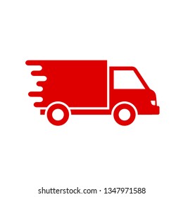 Delivery truck, fast shipping service icon – stock vector