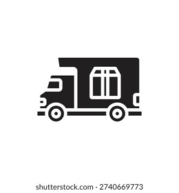 Delivery Truck Filled Icon Vector Illustration