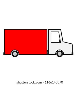 Delivery truck filled outline icon. Clipart image isolated on white background