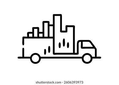 A delivery truck filled with packages from an e commerce store, showcasing the modern logistics and delivery process on a city street