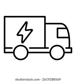 Delivery truck with flash sign vector icon, representing express, shipping, logistics, and courier services
