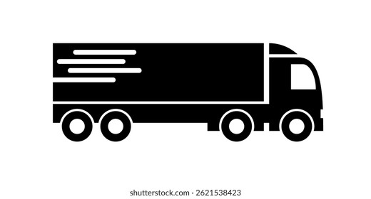 Icono plano de camión de entrega para App y Sitios web. Diseño del servicio de entrega express de camiones. Icono de la silueta del vehículo. Ilustración vectorial