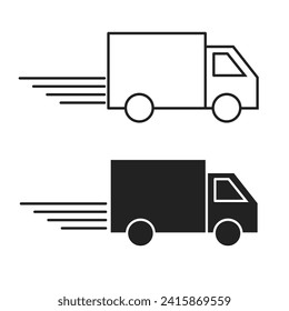 delivery truck flat icon vector