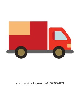 Delivery truck flat icon vector illustration on white background.