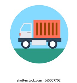 Delivery truck flat icon vector