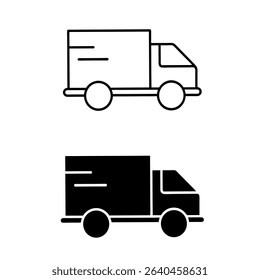 Delivery Truck Flat Vector Icon – Fast Shipping Symbol for Apps and Websites