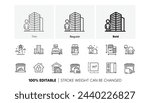 Delivery truck, Food market and Armchair line icons. Pack of Lock, Garage, Square meter icon. Lighthouse, Marketplace, Open door pictogram. New house, Agent, Market. Furniture. Line icons. Vector