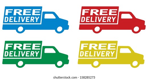 delivery truck with free delivery sign