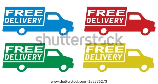 delivery truck with free\
delivery sign