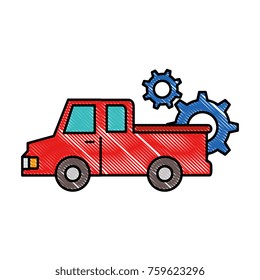 delivery truck with gears