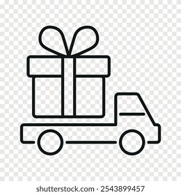 delivery truck with gift box