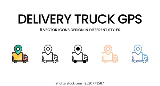 Delivery Truck GPS vector icons set ready to use for web and mobile app