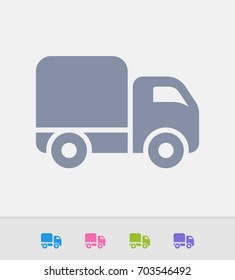 Delivery Truck - Granite Icons. A professional, pixel-perfect icon designed on a 32x32 pixel grid and redesigned on a 16x16 pixel grid for very small sizes