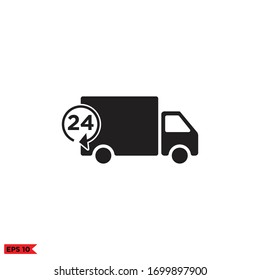 delivery truck hour icon vector design 