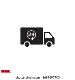 delivery truck hour icon vector design 