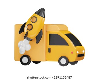 delivery truck icon 3d rendering vector illustration