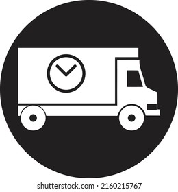 delivery truck icon black circle with white background