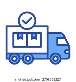 Icono de camión de entrega azul Ilustración vectorial