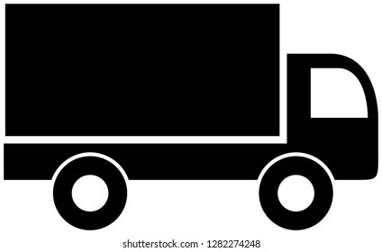 Delivery truck icon. Car silhouette vector illustration.