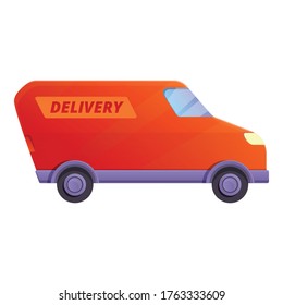 Delivery truck icon. Cartoon of delivery truck vector icon for web design isolated on white background