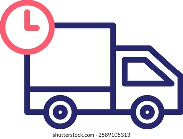 Delivery Truck Icon Color Vector Illustration