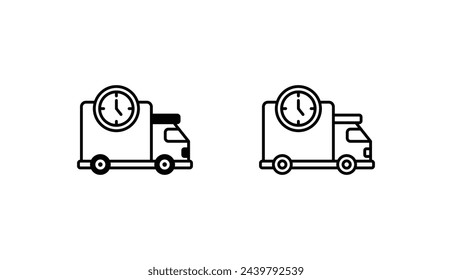 Delivery Truck icon design with white background stock illustration