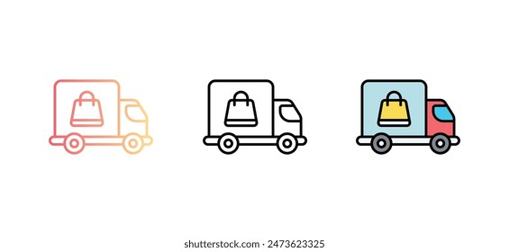 Delivery Truck icon design with white background stock illustration