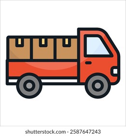 Delivery Truck Icon Element For Design