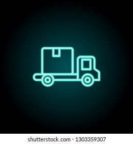 Delivery truck icon. Elements of Logistics in neon style icons. Simple icon for websites, web design, mobile app, info graphics