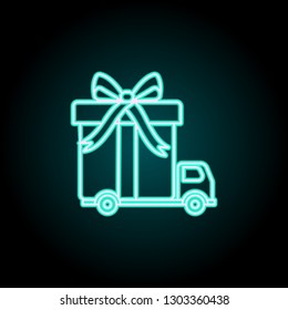 Delivery truck icon. Elements of Logistics in neon style icons. Simple icon for websites, web design, mobile app, info graphics