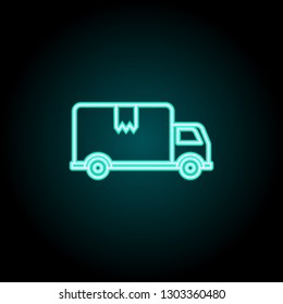 Delivery truck icon. Elements of Logistics in neon style icons. Simple icon for websites, web design, mobile app, info graphics