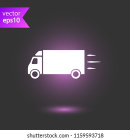 Delivery truck icon. EPS 10 flat symbol