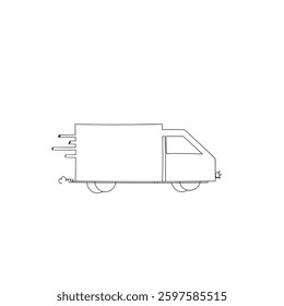  Delivery truck icon. fast delivery icon .continuous line drawing doodle