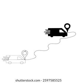  Delivery truck icon. fast delivery icon .continuous line drawing doodle