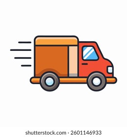 Delivery truck icon fast moving van symbol shpp, Eps 