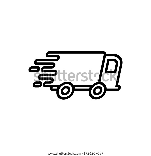 Delivery truck icon. Fast shipping delivery line
art concept.