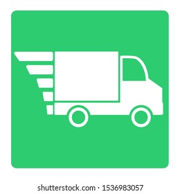 Delivery truck icon. Flat design vector illustration. 