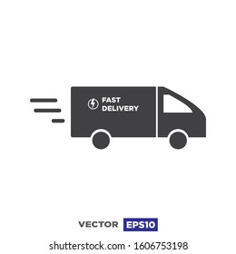Delivery Truck icon Flat Design Illustration