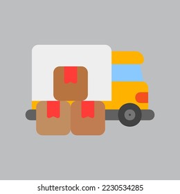 Delivery truck icon in flat style about logistics, use for website mobile app presentation