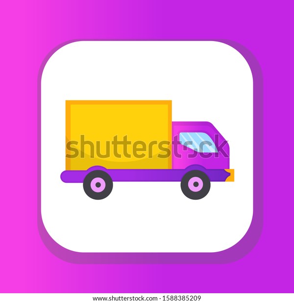 Delivery\
Truck Icon, flat style. Lorry for delivery of goods, isolated on\
white background. Vector illustration, clip\
art