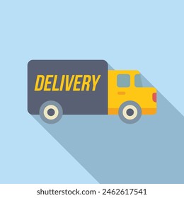 Delivery truck icon flat vector. Shipping package. Parcel online track