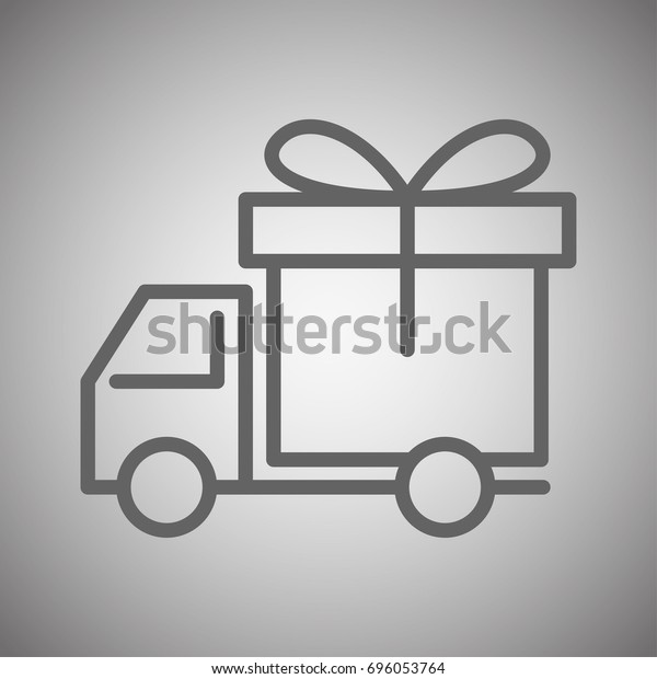 delivery truck icon, gift
box