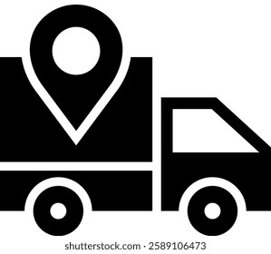 Delivery Truck Icon Glyph Vector Illustration