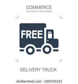 delivery truck icon. high quality filled delivery truck icon on white background. from commerce collection flat trendy vector delivery truck symbol. use for web and mobile